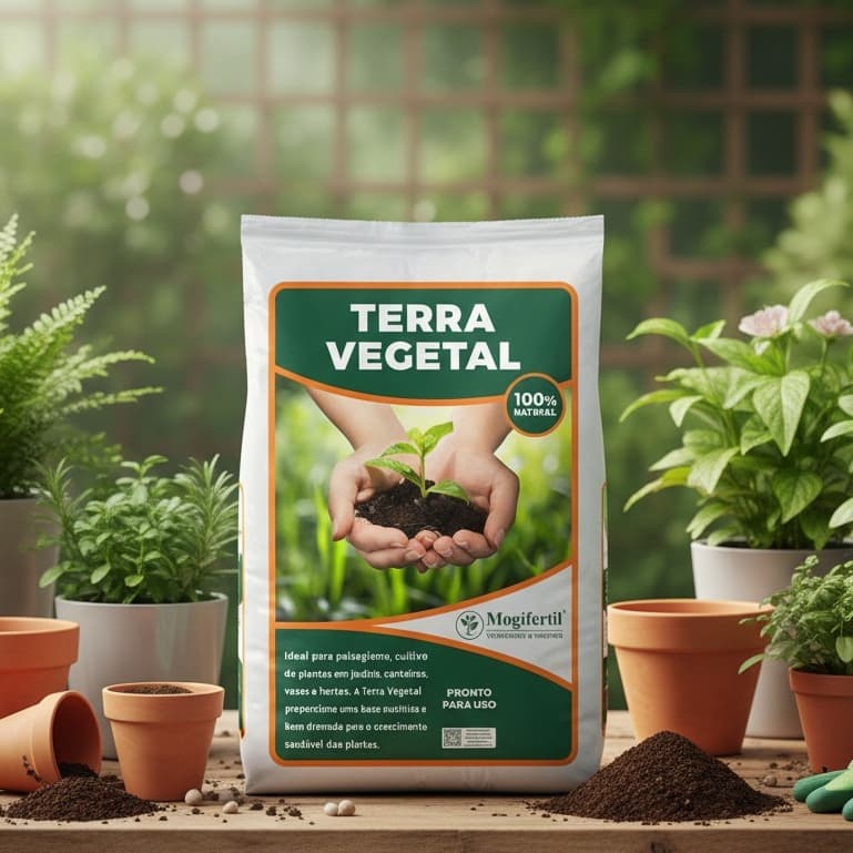 Terra Vegetal + NPK Adubada Orgânica Planta vaso jardim casa Embalagem 2, 5, 10 ou 20kg Mogifertil
