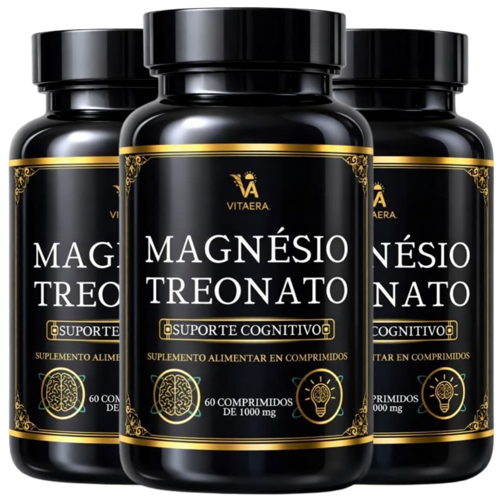 03 Treonato Magnesio Treonina Total 180 Comprimidos (  KIT PARA 03 MESES CONSUMO  )