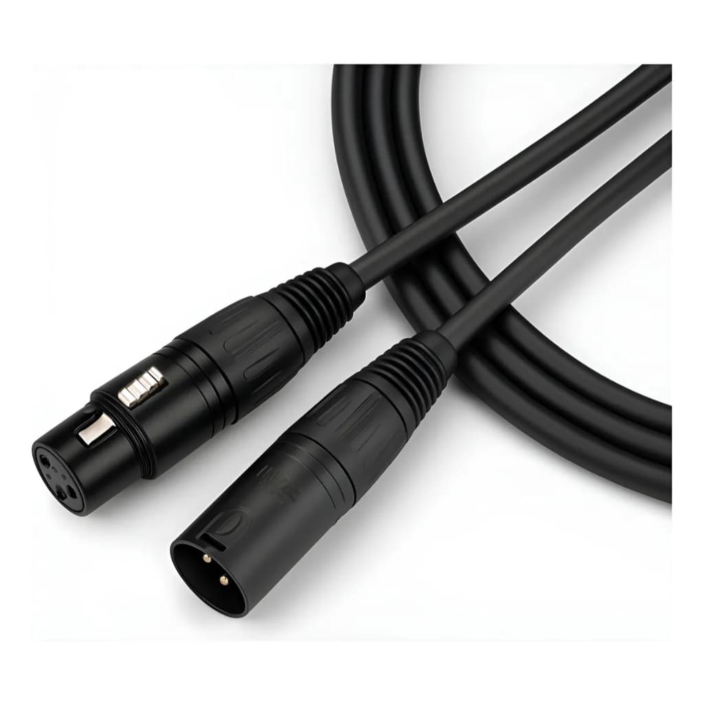 Cabo Extensor XLR Macho para Fêmea 1,5m para Microfone Áudio Profissional