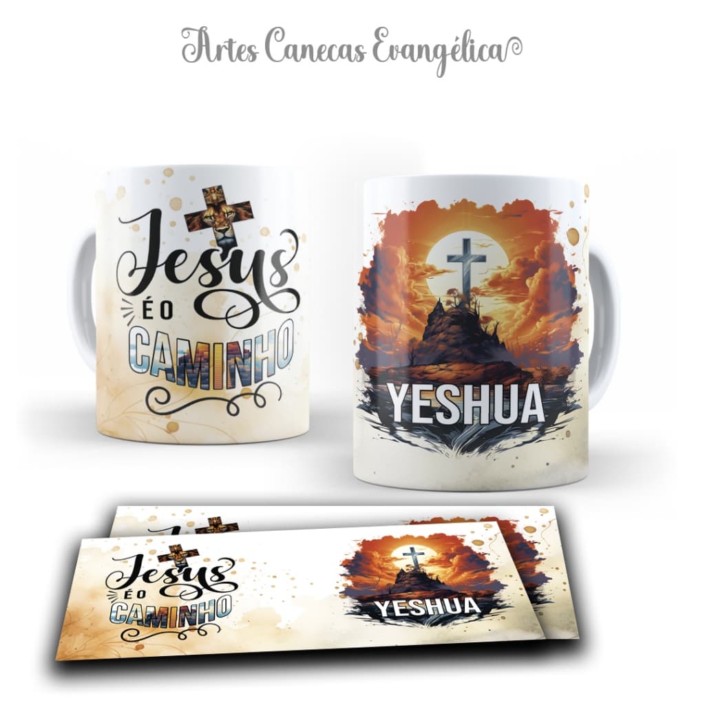 Caneca Cristã Jesus é o Caminho Yeshua Evangelica Presente Cristão Devocional