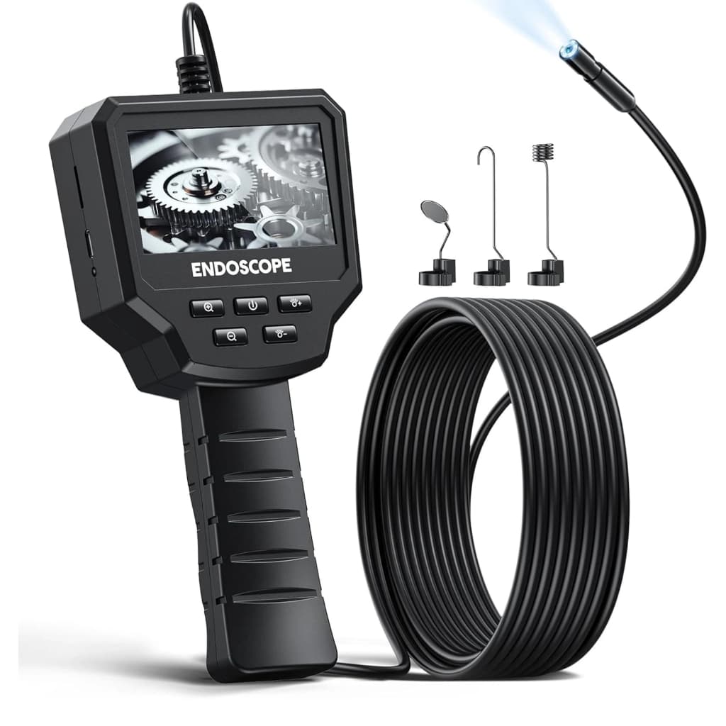 Endoscópio Boroscópio Sonda Câmera Diagnóstico Automotivo, com luz LED à prova d'água e cabo 1m/5m