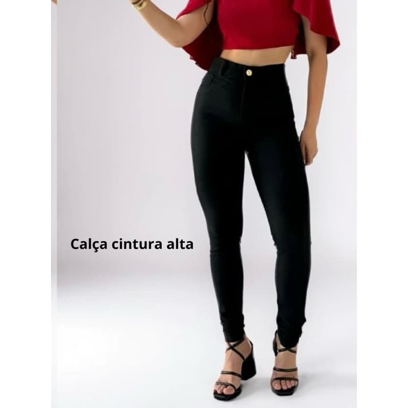 Calça Jeans Feminina Shopee Skinny  Cintura Alta com Elastano Levanta Bumbum Premium