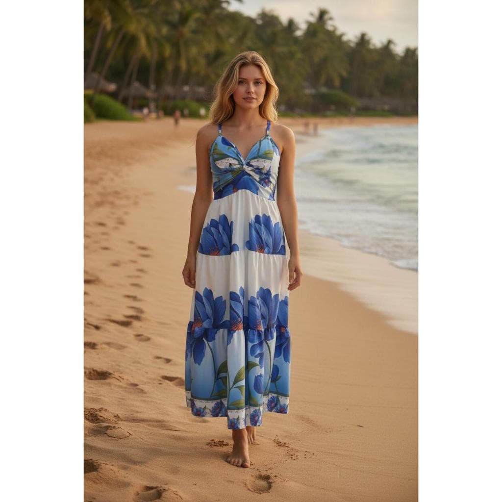 Vestido Estampado Longo e Curto em crepinho