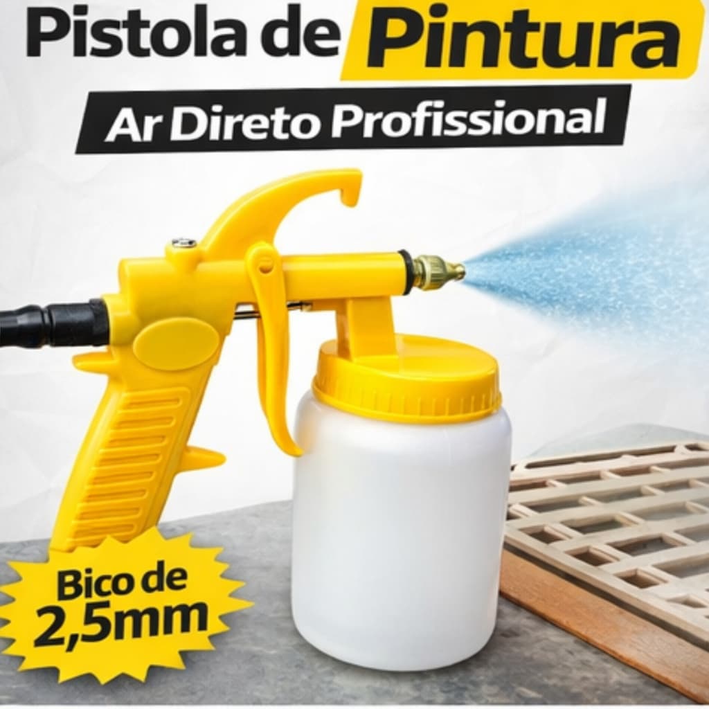 Pistola De Pintura Ar Direto Doméstica E Profissional Pistola De Pintura Ar Direto Com 2 Bicos Copo