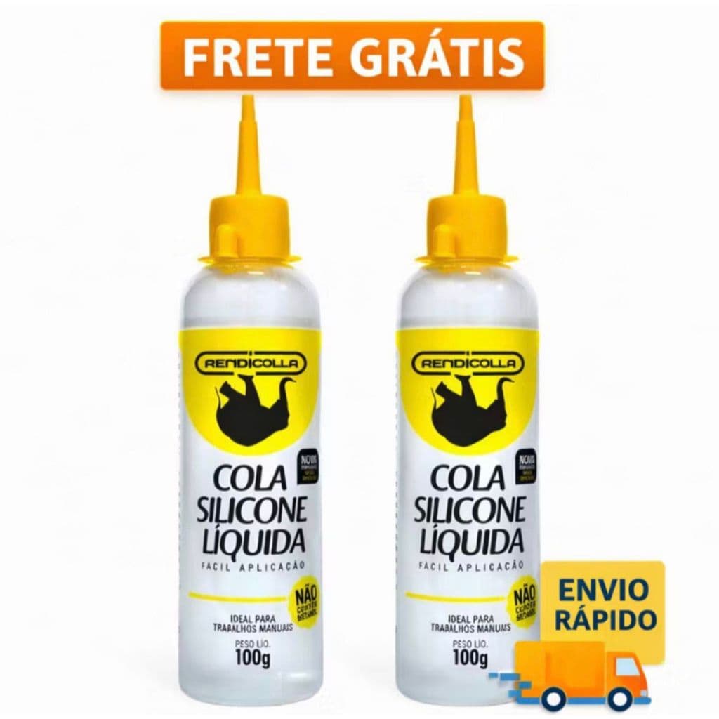 Kit 2 Cola de Silicone Rendicolla 100g , Alta Fixação , Secagem rápida , para Artesanato