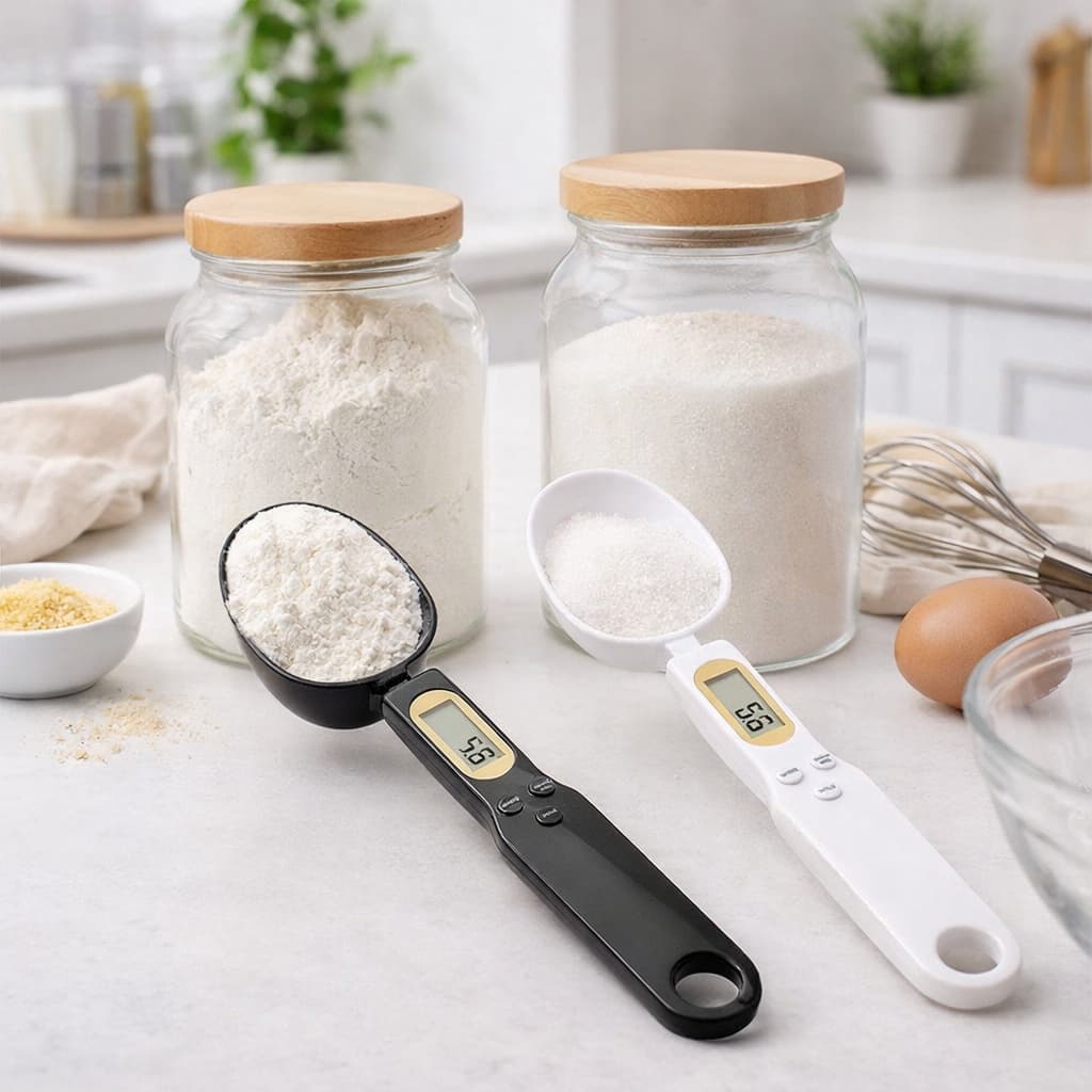 Colher Medida Digital Com Balança Integrada Alta Precisao Cozinha Facil Manuseio Compacta