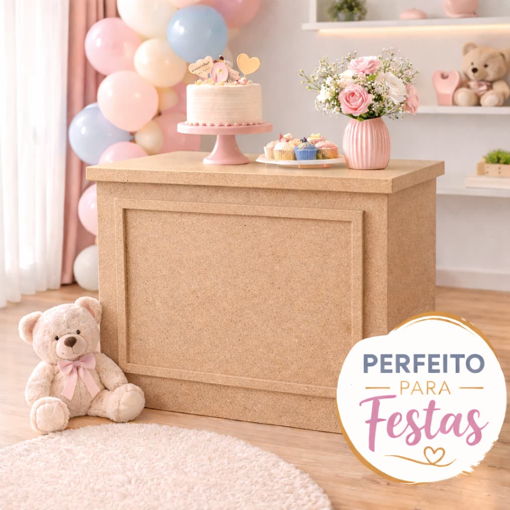 Mesa Boiserie Grande Mdf Cru Para Decoração