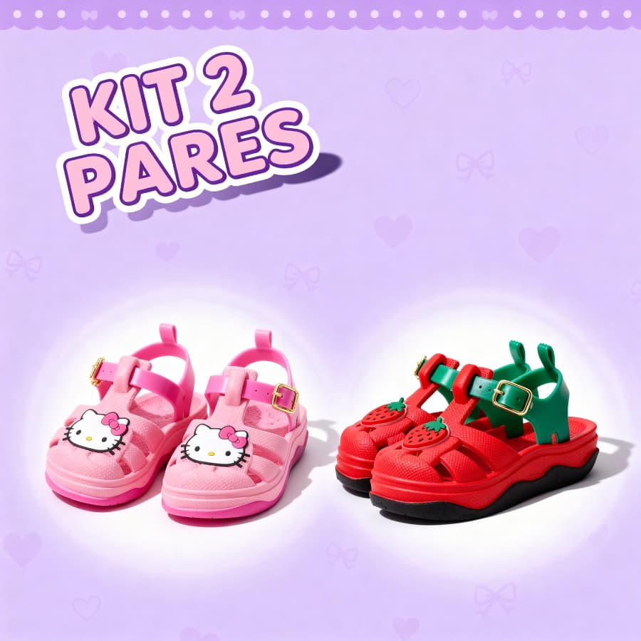 Kit 2 Pares Sandália Menina Confortável Lançamento Casual