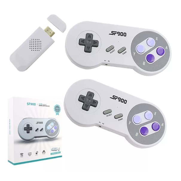 Video Game Retrô Game Stick SF900 Super Nintendo 5000 jogos + 2 controles sem fio