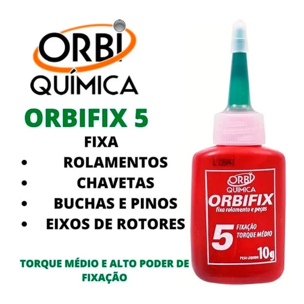Adesivo Cola Para Rolamento Parafusos Chavetas Eixos Rotores 10g Uso Profissional - Orbifix 5