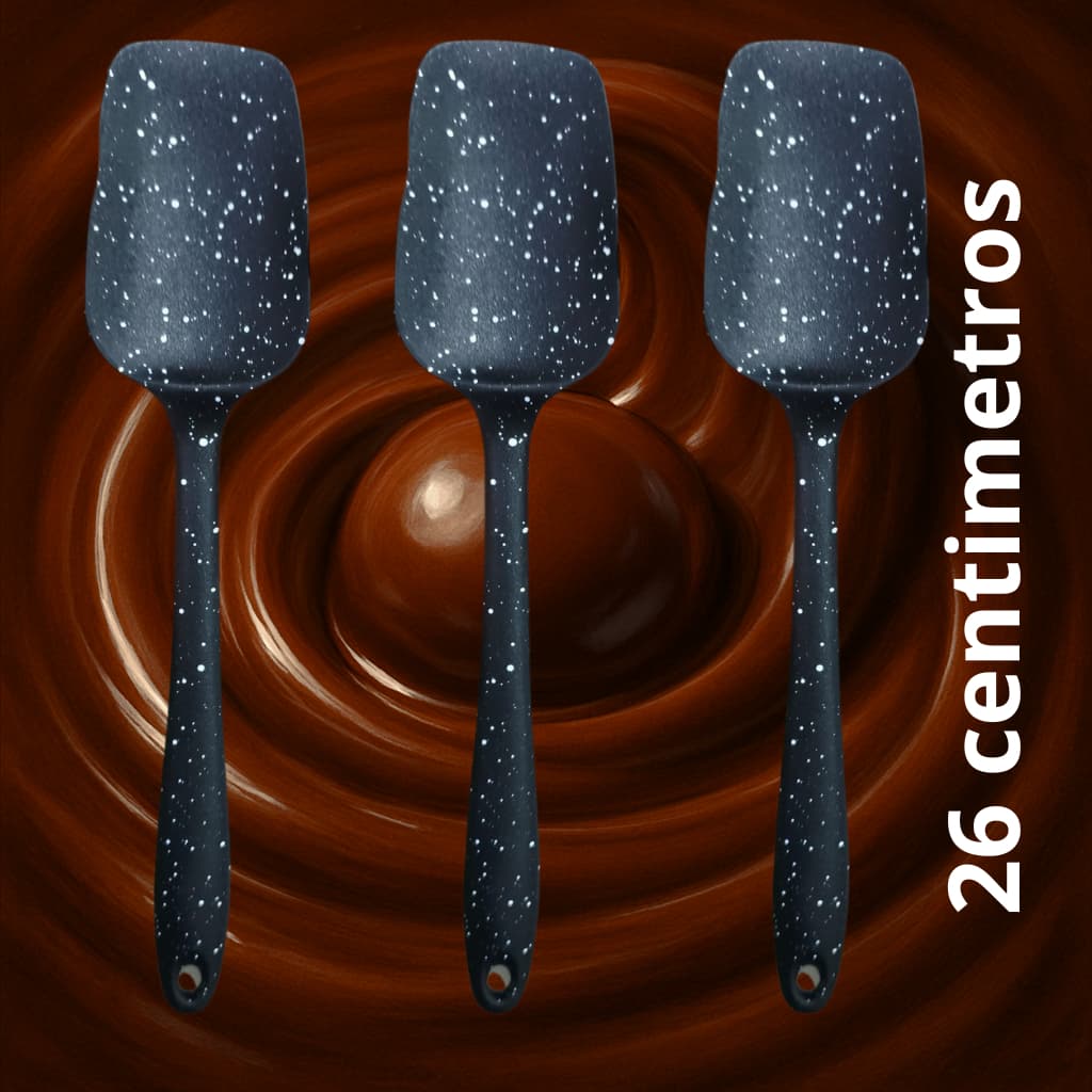 Kit pascoa  03 unid espatula reta.  de  silicone Cozinha  Resistente Casa Buffet Restaurante confeiteria