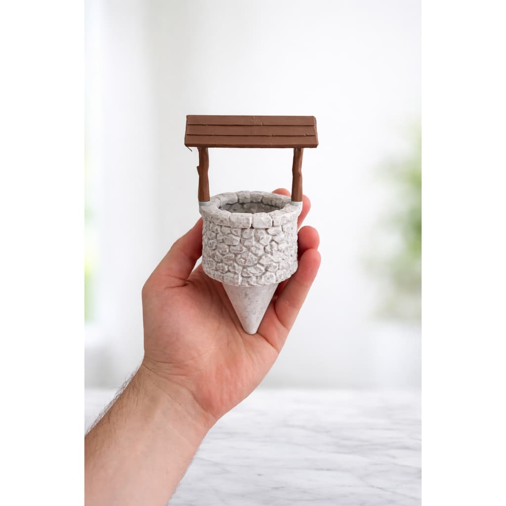 Poço com Irrigação para Vasos | Mini poço decorativo | Enfeite Jardim | Irrigação Lenta para Plantas