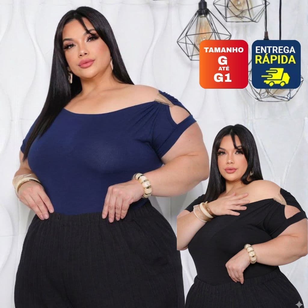 Blusa Plus Size Ciganinha com Fivela Dourada Nao Descasca Viscolycra GG G1 G2