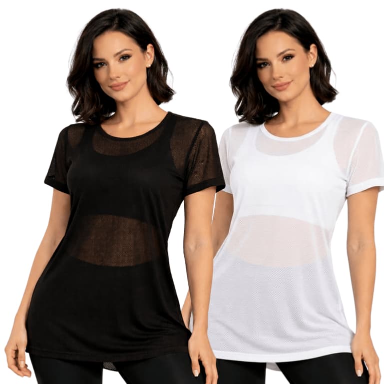 kit 2 Blusas Academia Modinha Fitness