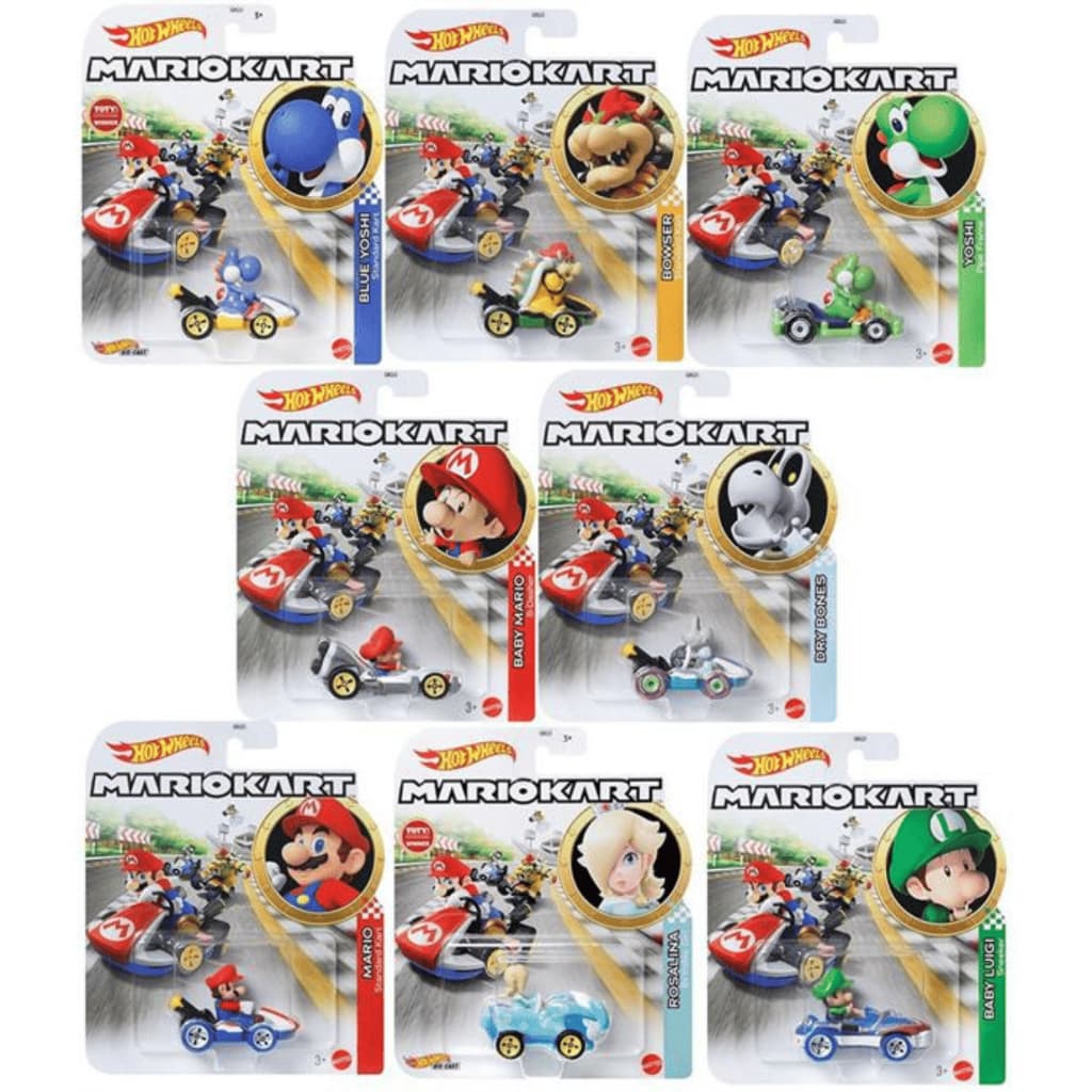 Hot Wheels Mario Kart Carrinhos 1:64 - Mattel