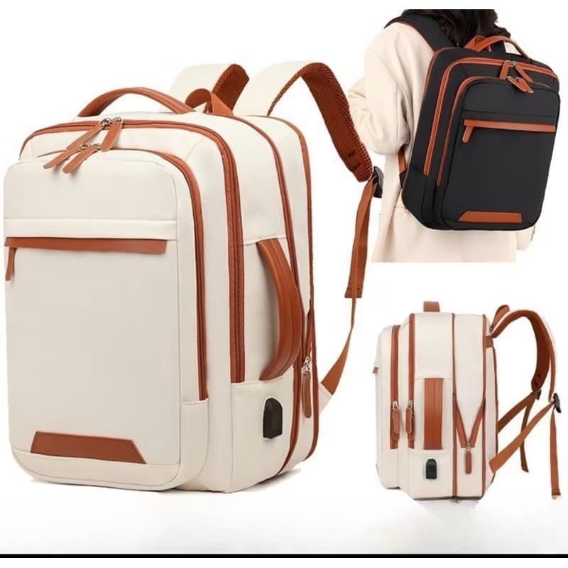 Mochila Unissex Grande Capacidade Impermeável com Alças Ajustáveis e USB