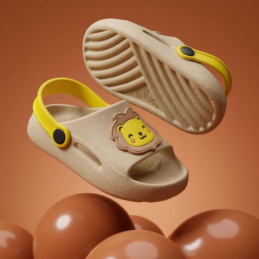 Chinelo Nuvem Infantil Menino Super Leve Macio Confortável Antiderrapante Slide Leão