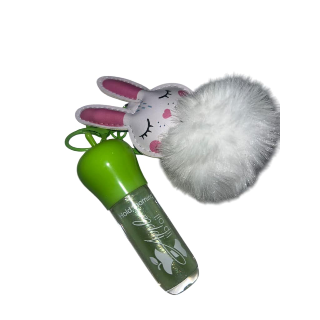 Gloss Labial Maçã Verde + Chaveiro Coelhinho Pompom Luxo