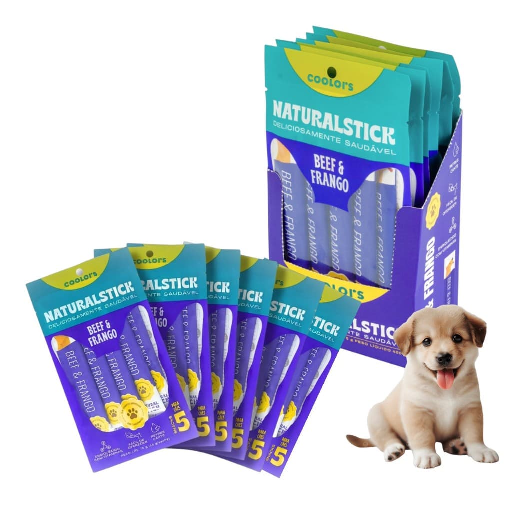 Sache Natural Stick Beef Frango Caes Display C/6 Cartela