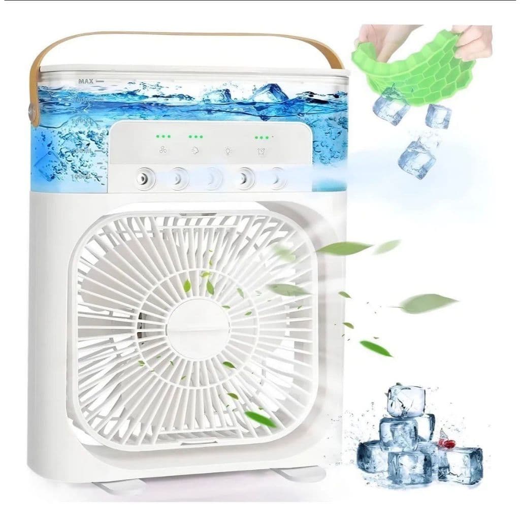 Mini ventilador USB Branco com Umificador silencioso 600Ml de mesa