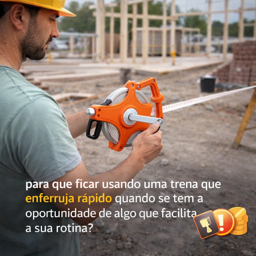 Fita Métrica Longa Manivela Profissional Resistente Medição Precisa 30 Metros