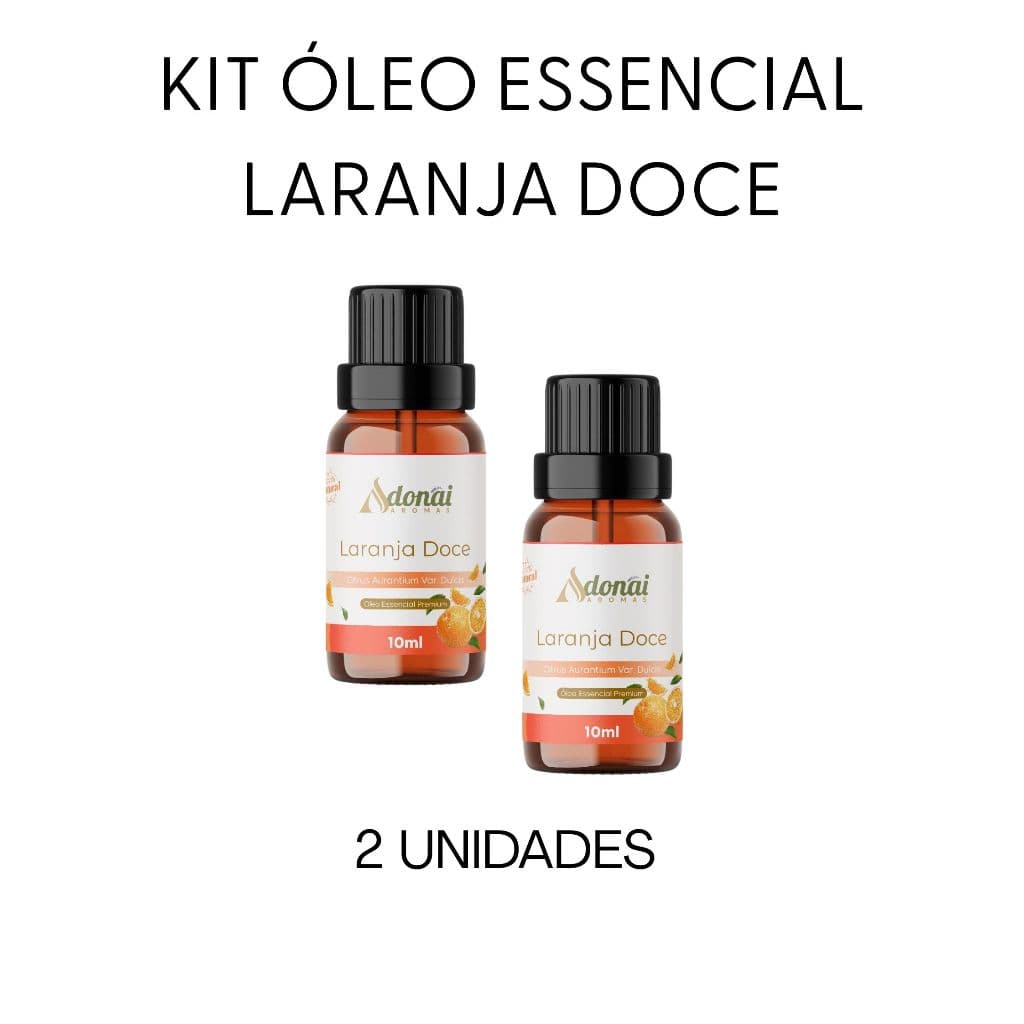KIt 2 Óleo Essencial Premium Laranja Doce 10ml Adonai Difusor Elétrico Umidificador