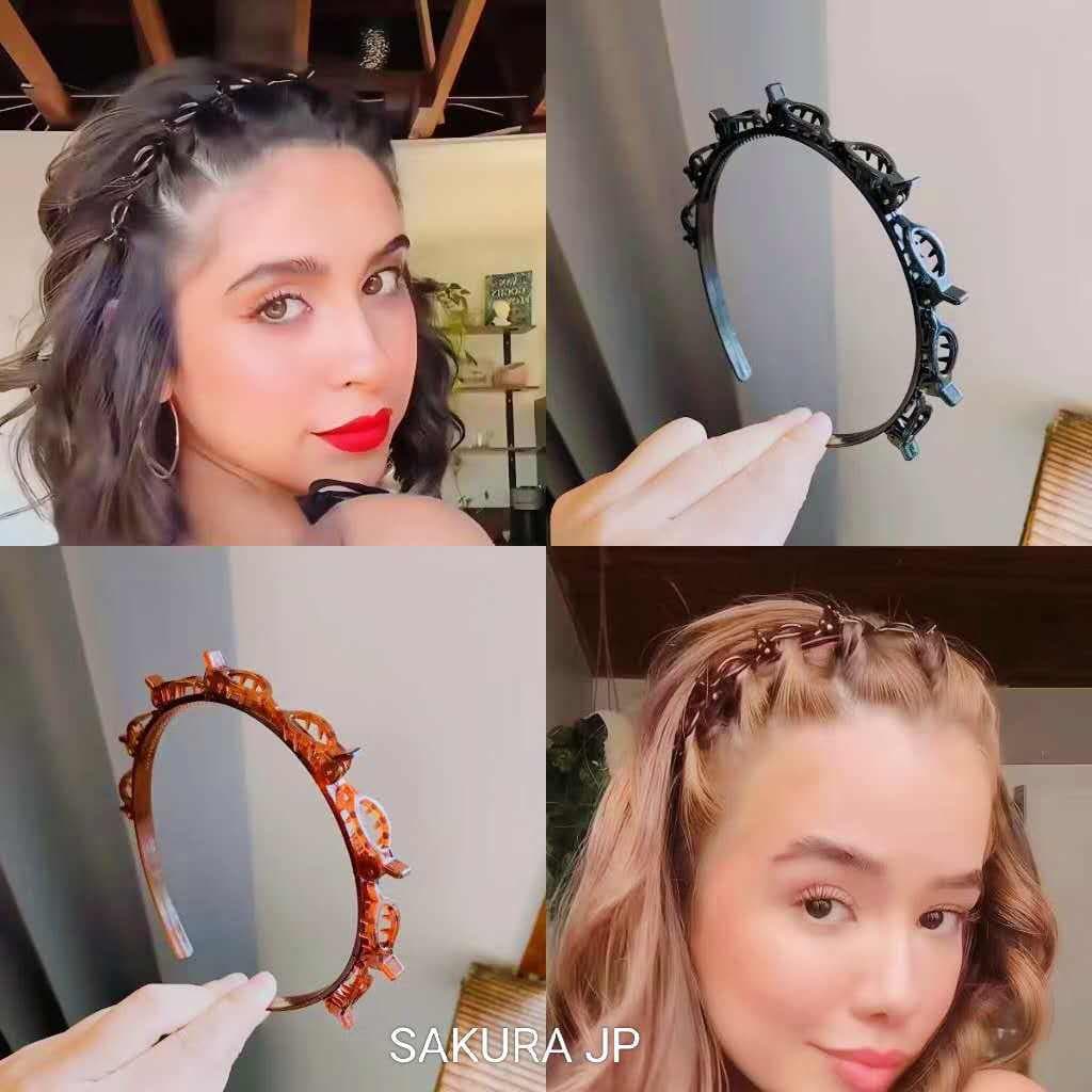 Tiara /Bandas de dupla camada presilha bandas de cabelo plástico trançado