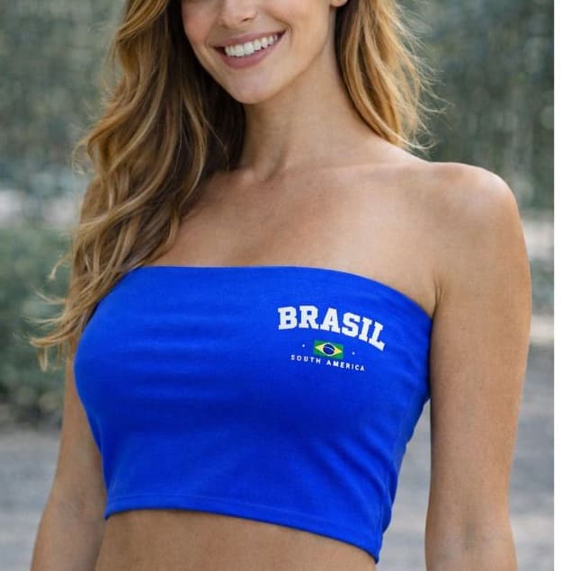 Top do Brasil Blusinha Cropped Feminino Tomara que Caia Copa do Mundo