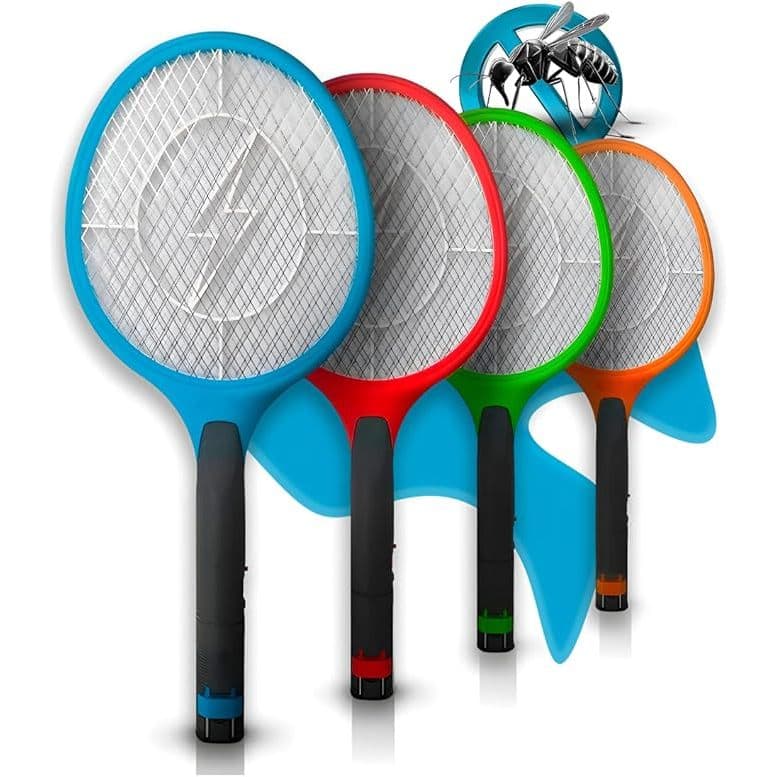 Raquete Elétrica Mata Mosquito Recarregável Bivolt Colorida - Portátil e Seguro