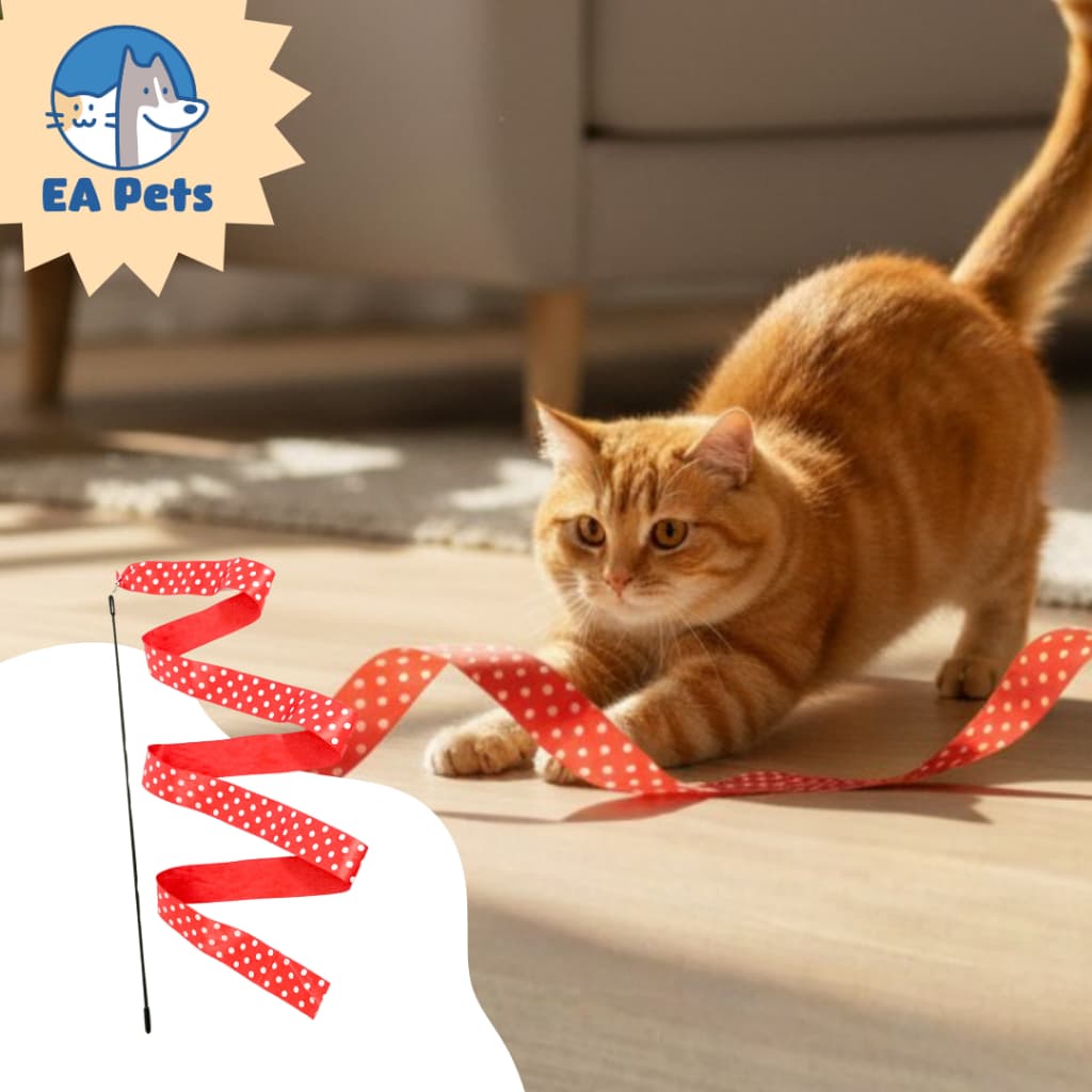 Varinha De 50cm Da Pet Games Cat Fita Brinquedo Interativo Super Resistente E Divertido
