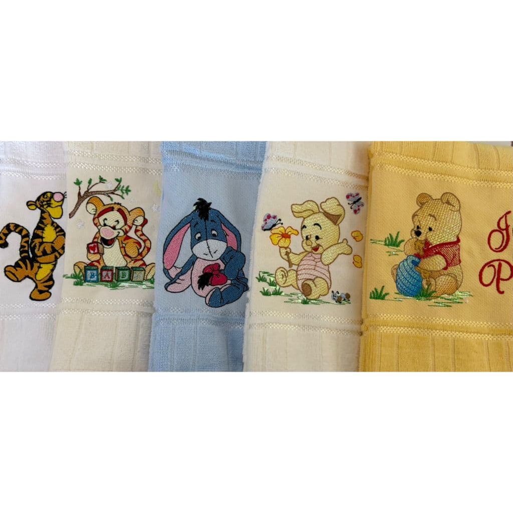 Kit de 5 Toalhas de Lavabo Personalizadas - Ursinho Pooh