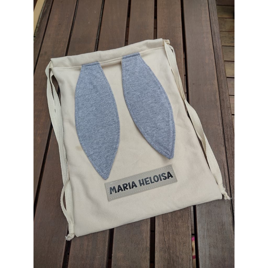 Mochila de Páscoa com orelha de coelho personalizado
