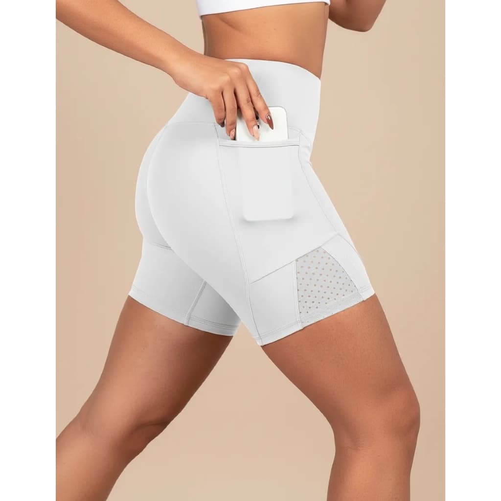 Short Feminino com Bolso Branco Conforto e Estilo Sem Transparência