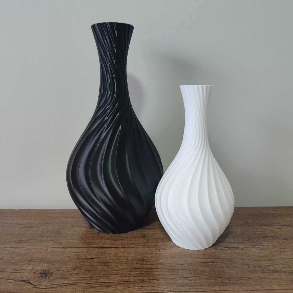 Kit 2 Vasos Decorativos 25 e 18 cm Minimalistas P/ Sala Mesa De Centro Enfeite Decoração Modernos Lindos Sofisticados