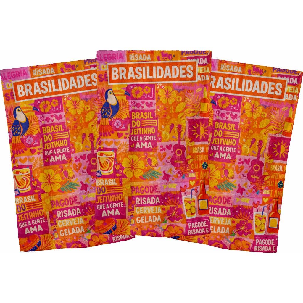 Kit Toalha de Rosto Mãos Pequena Temática Brasilidades