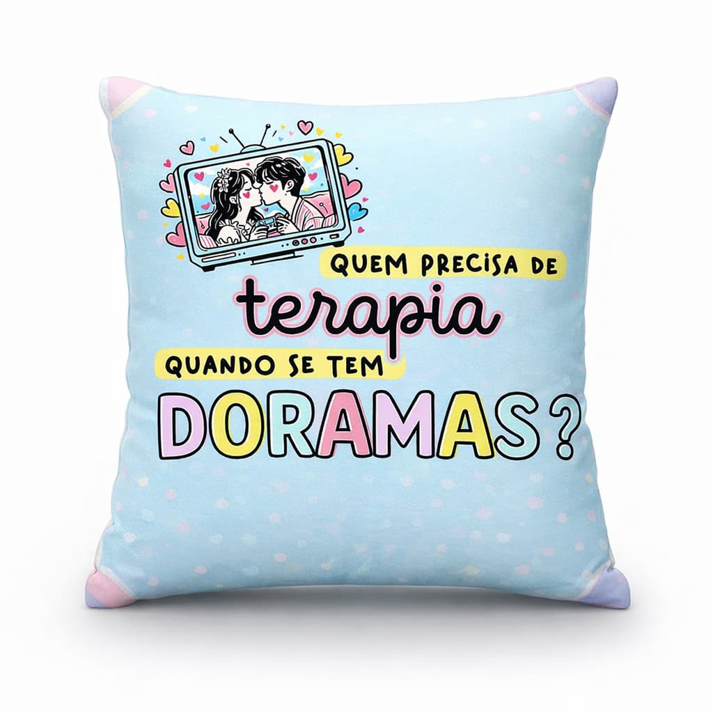 Almofada Para Dorameiras Grande 40cm em Enchimento Antialérgico Dorama Kpop