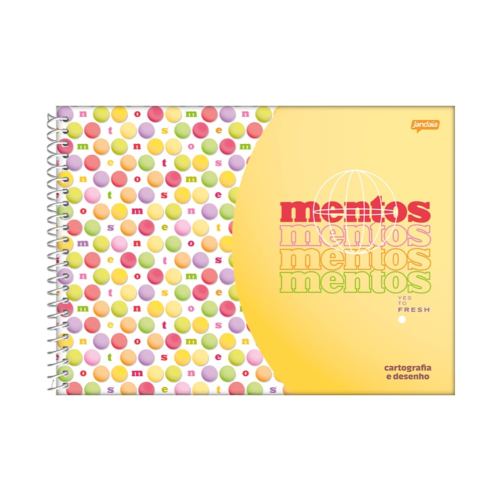 Caderno de Cartografia e Desenho Mentos (Jandaia)/Designer exclusivo/80 folhas/capa dura