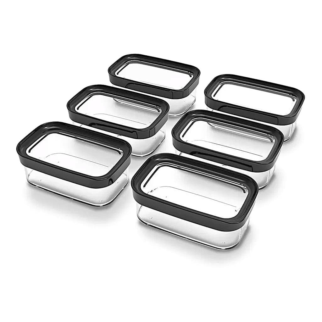 Conjunto 6 Potes Herméticos Mantimentos Acrílico 90 Helsim 450 ml