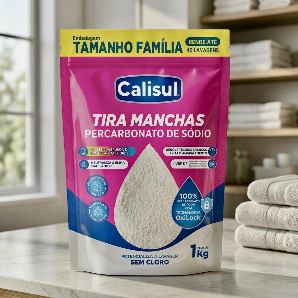 Percabonato De Sódio 100% Puro Calisul Tira Manchas Sem Cloro Roupas Brancas Ou Coloridas - ORIGINAL