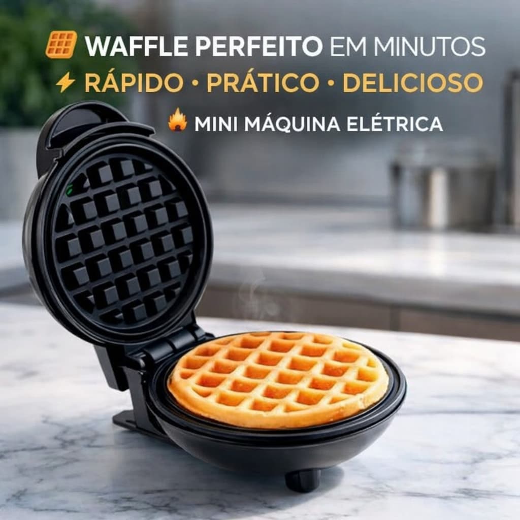 Mini Maquina de Fazer Waffle Grill Panqueca Eletrica Affle
