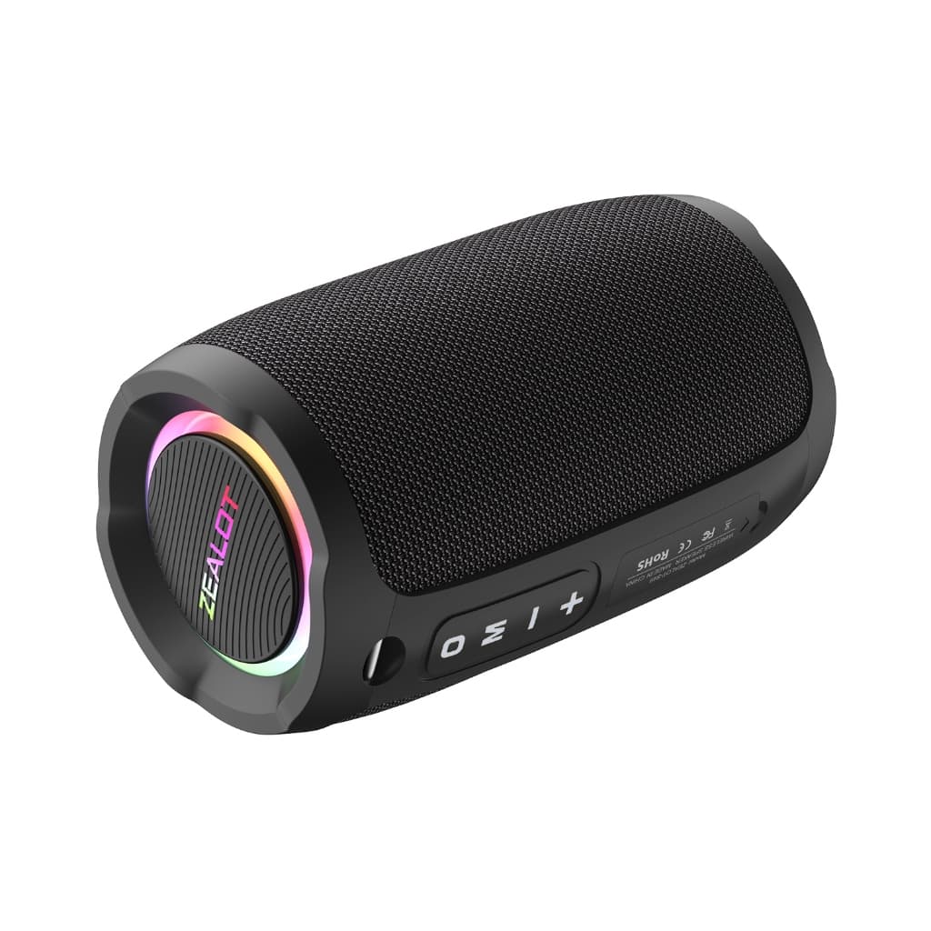 【Envio Imediato】Caixa de Som Bluetooth ZEALOT-S49  Boombox 10W | RGB, IPX5, 3600mAh, Alça Anti-Perda, TWS Estéreo, BT5.4