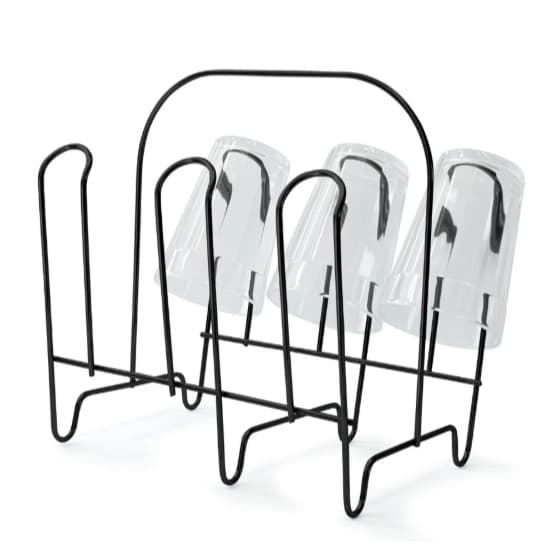 Porta Copo 6 Lugares Aço Aramado Preto