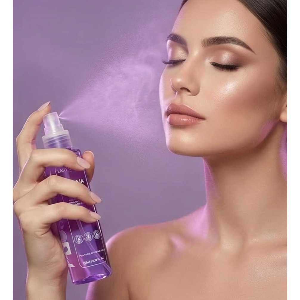 Bruma Fixadora Facial Pró-Aging Lady Beauty 130ml - Fixador de Maquiagem, Hidrata e Prepara a Pele