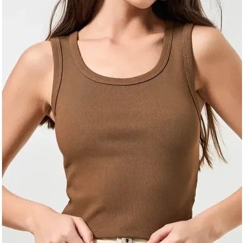 Regata Básica Ribana Canelada Elastano Premium Blusinha Feminina