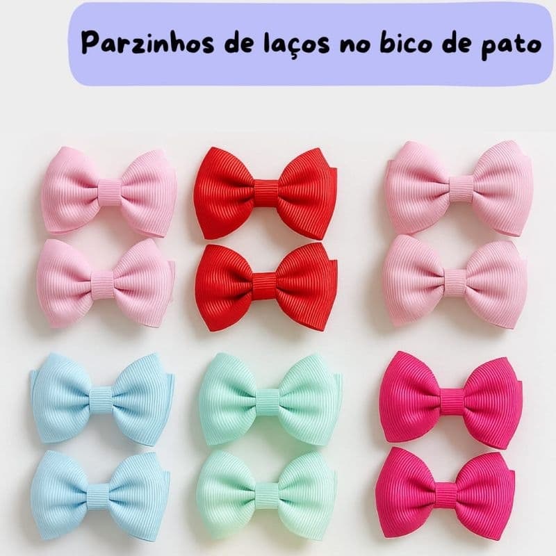 Par de laço infantil no bico de pato