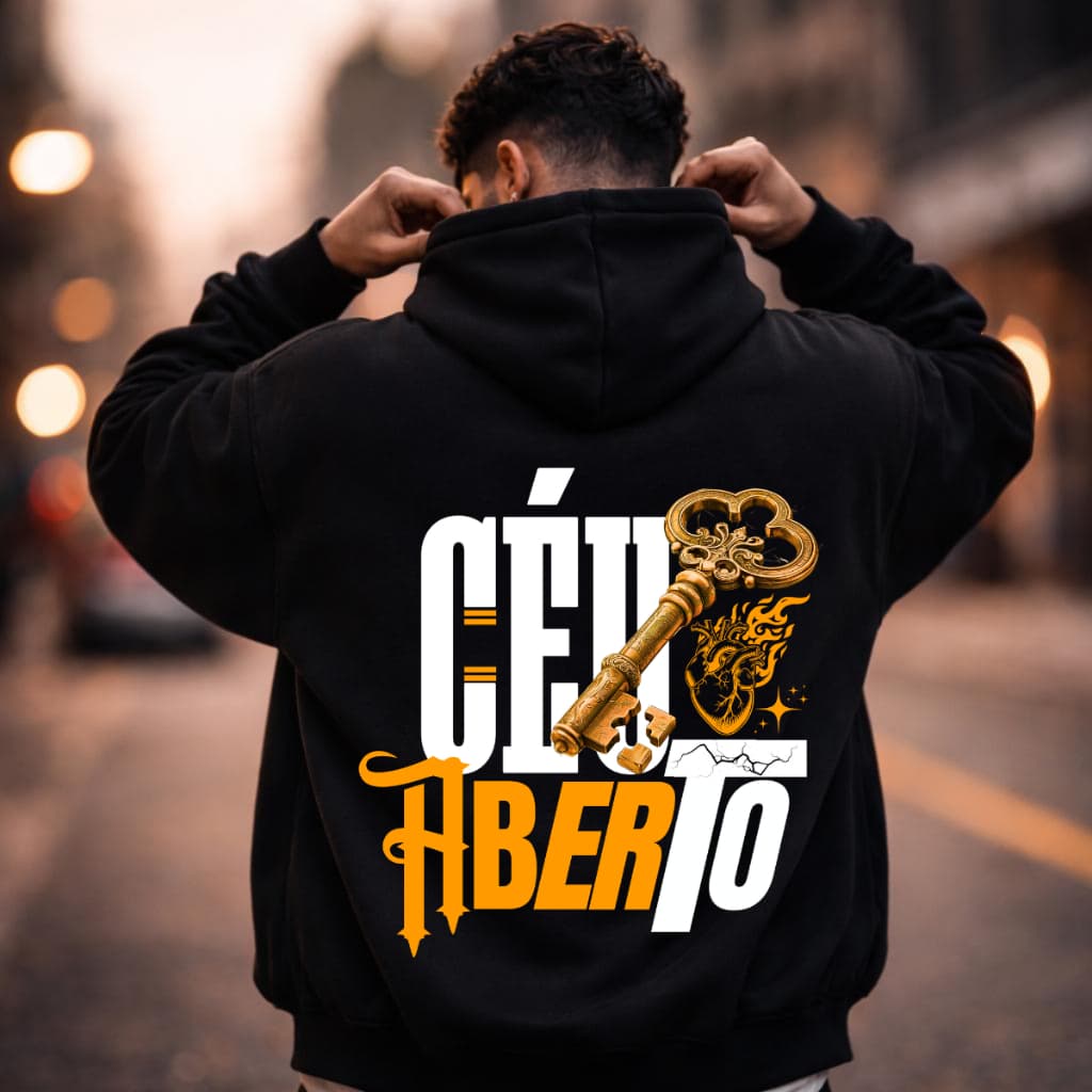 Moletom Canguru Blusa De Frio Blusão Unissex Streetwear Estampa Religiosa Cristã Céu Aberto