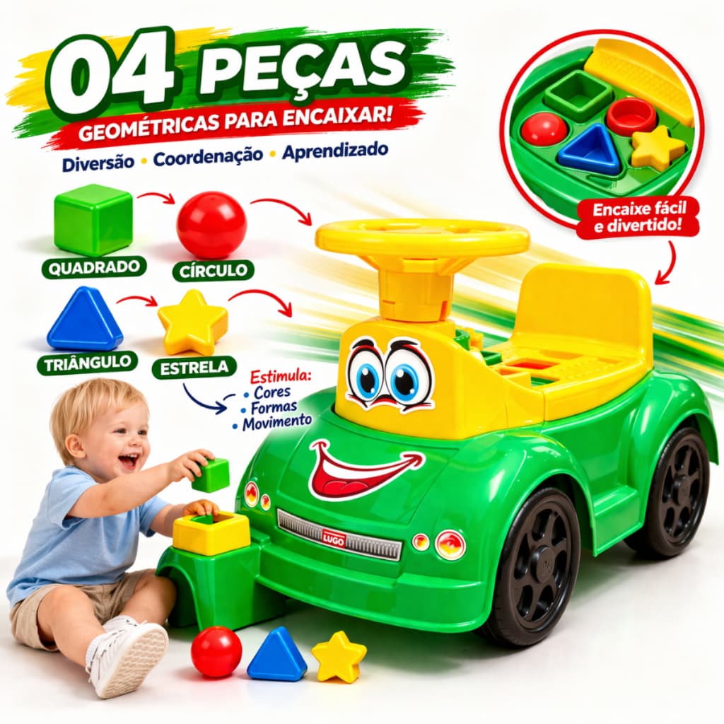Totoca Quadriciclo Carrinho De Passeio Infantil Andador Totoka Menino meninas Presente