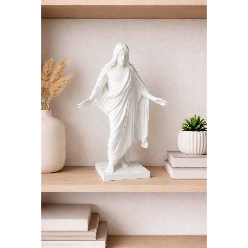statueta Jesus Cristo Christus Consolator 22,5cm | Imagem Religiosa Decorativa | Escultura O Consolador Thorvaldsen