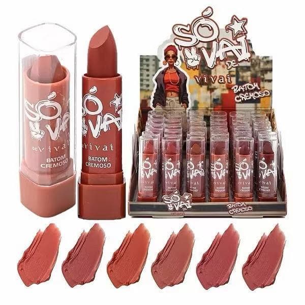 kit 6 pcs  Batom cremoso so vai nudes- Vivai -