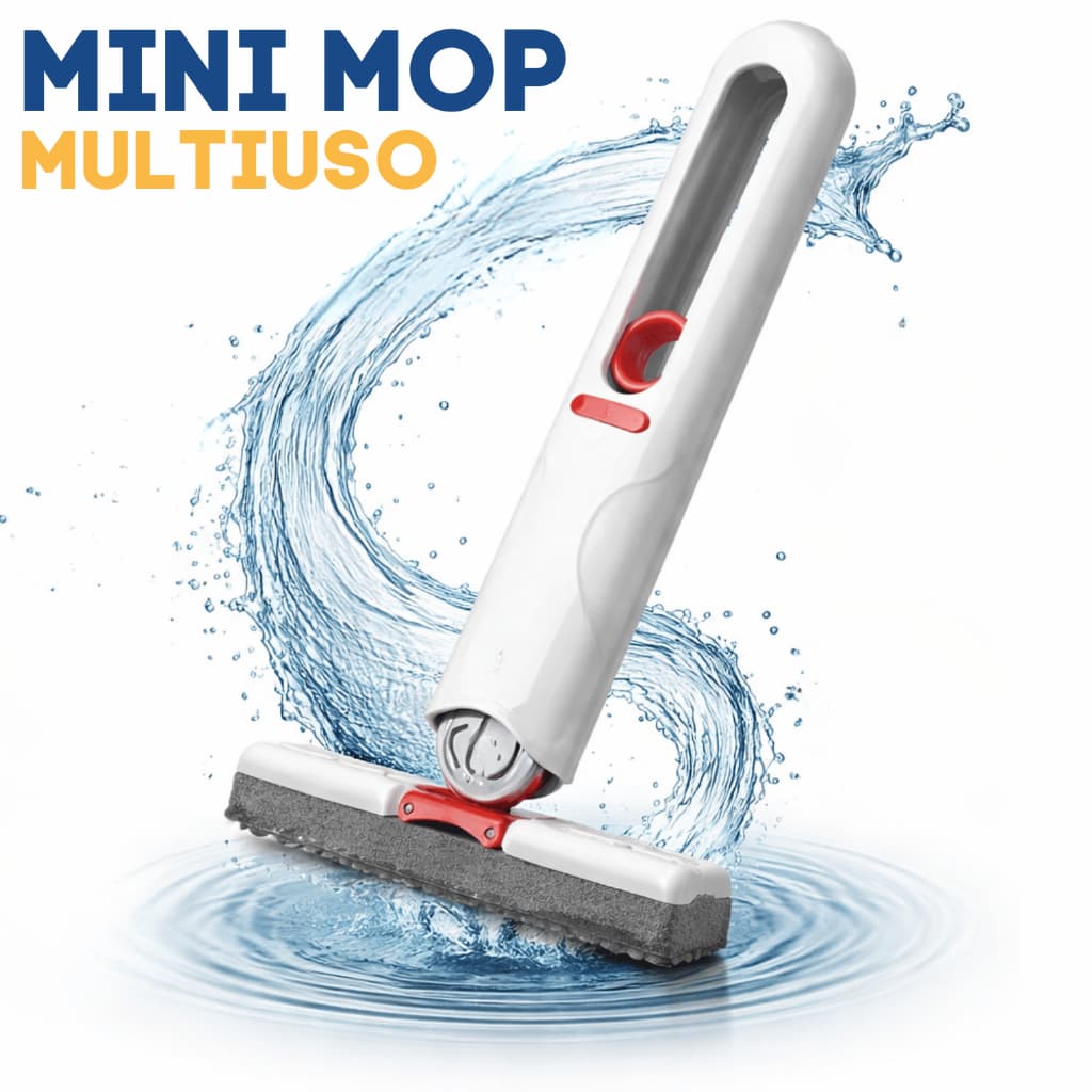 Mini Mop Automático Espremedor Rodinho De Pia Limpa E Seca Sem Esforço Não Risca Portátil